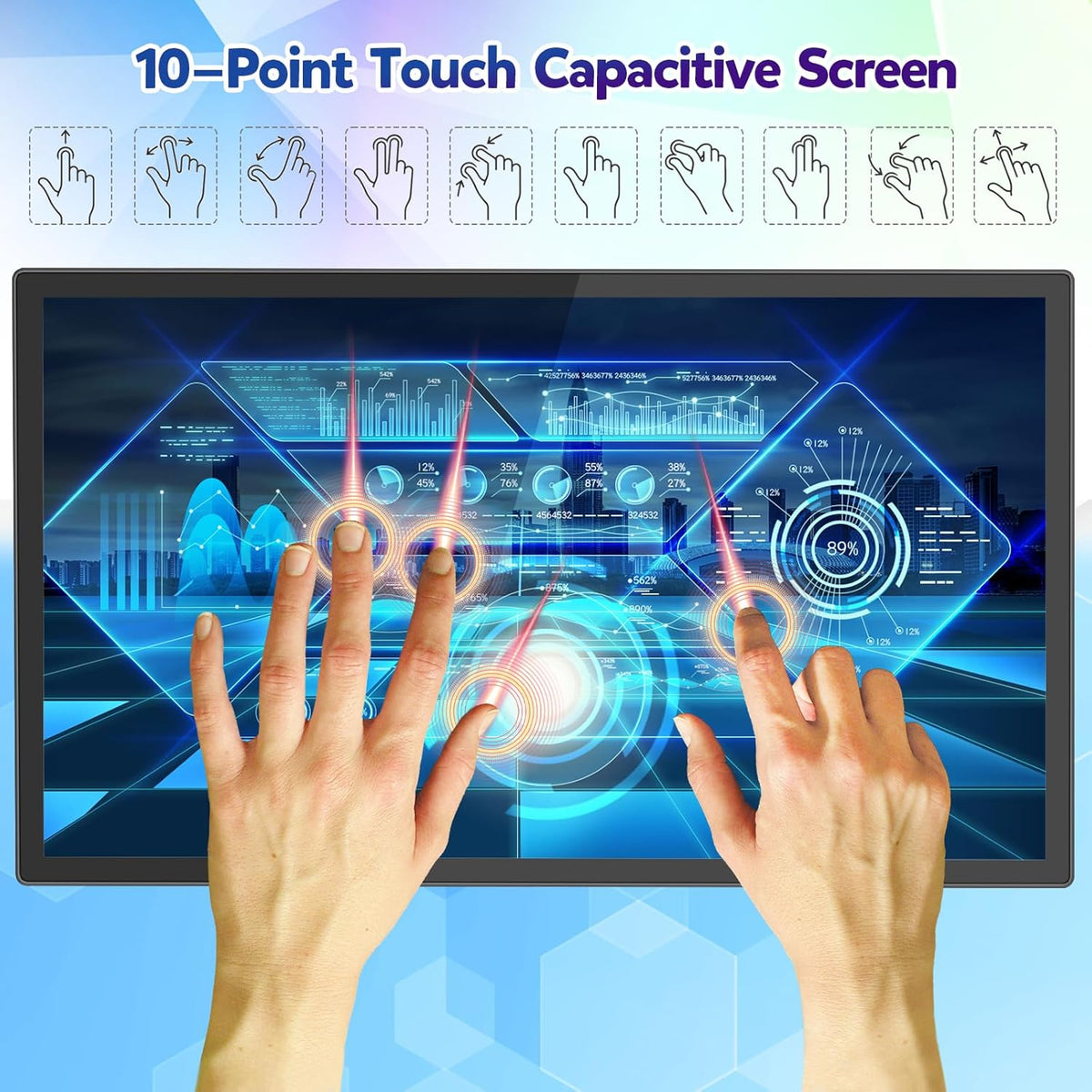 32 inch Capacitive Multi-Touch Screen Industrial Monitor with Built-in Speakers R3567