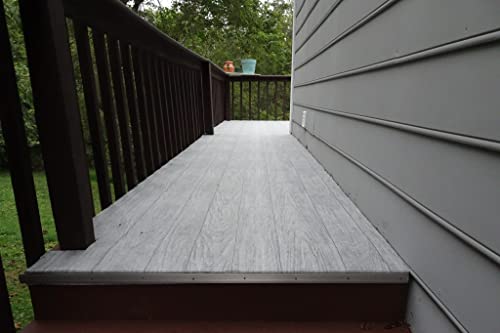 Grey Oak Wood Waterproof Outdoor Flooring Roll 6' x 12' 72 sq.ft A72404