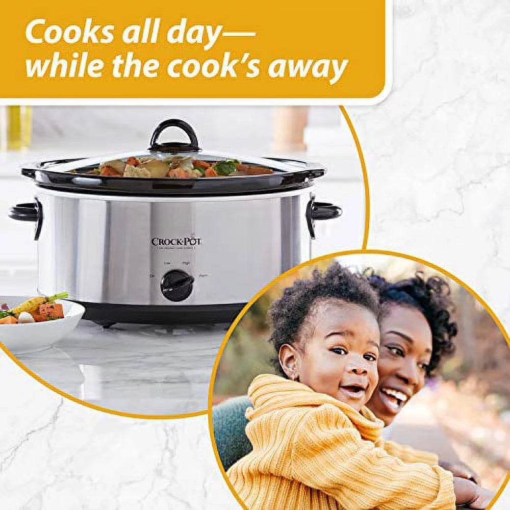 7 Quart Oval Manual Slow Cooker Stainless Steel W6916