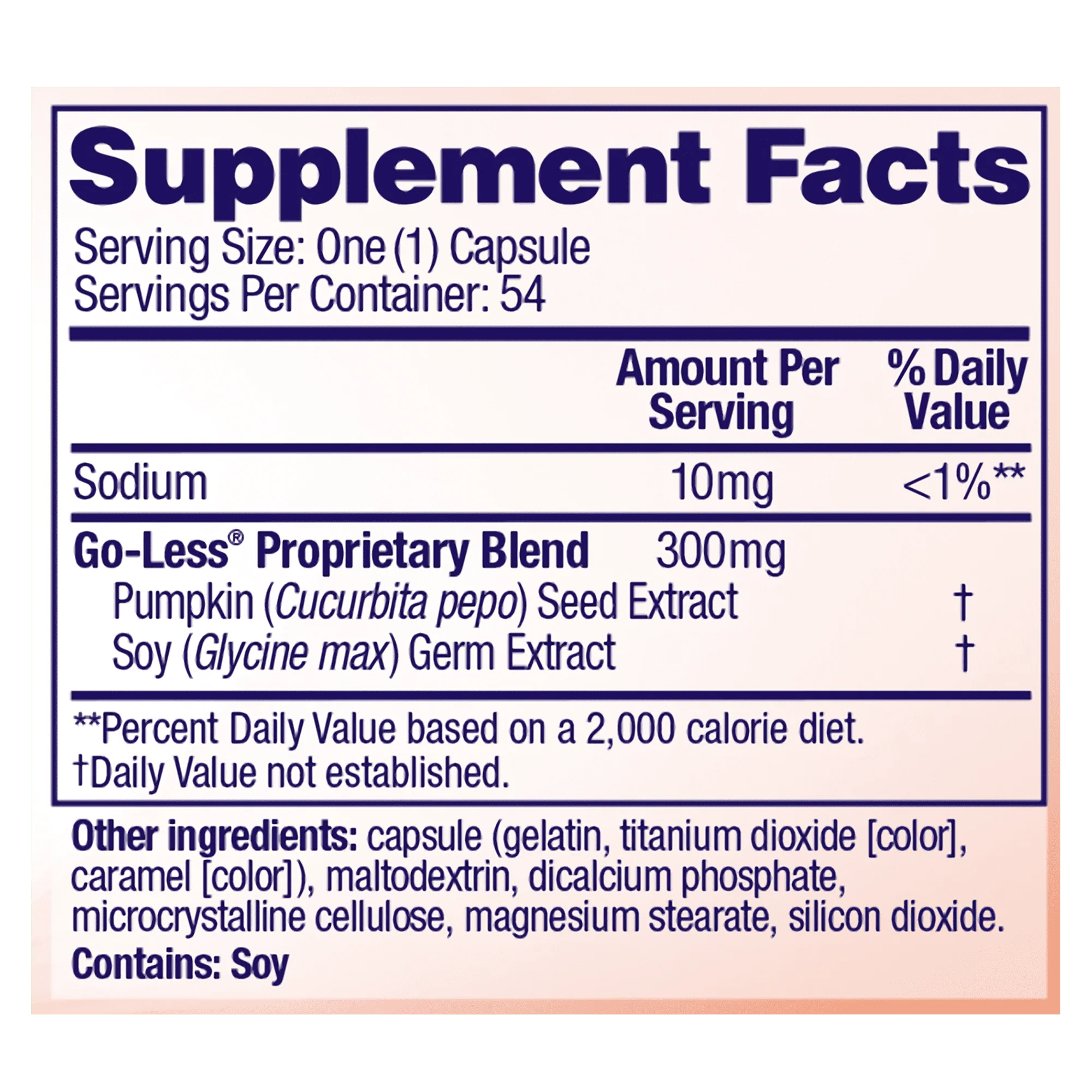 54 Count Bladder Control Supplement Capsules E829233
