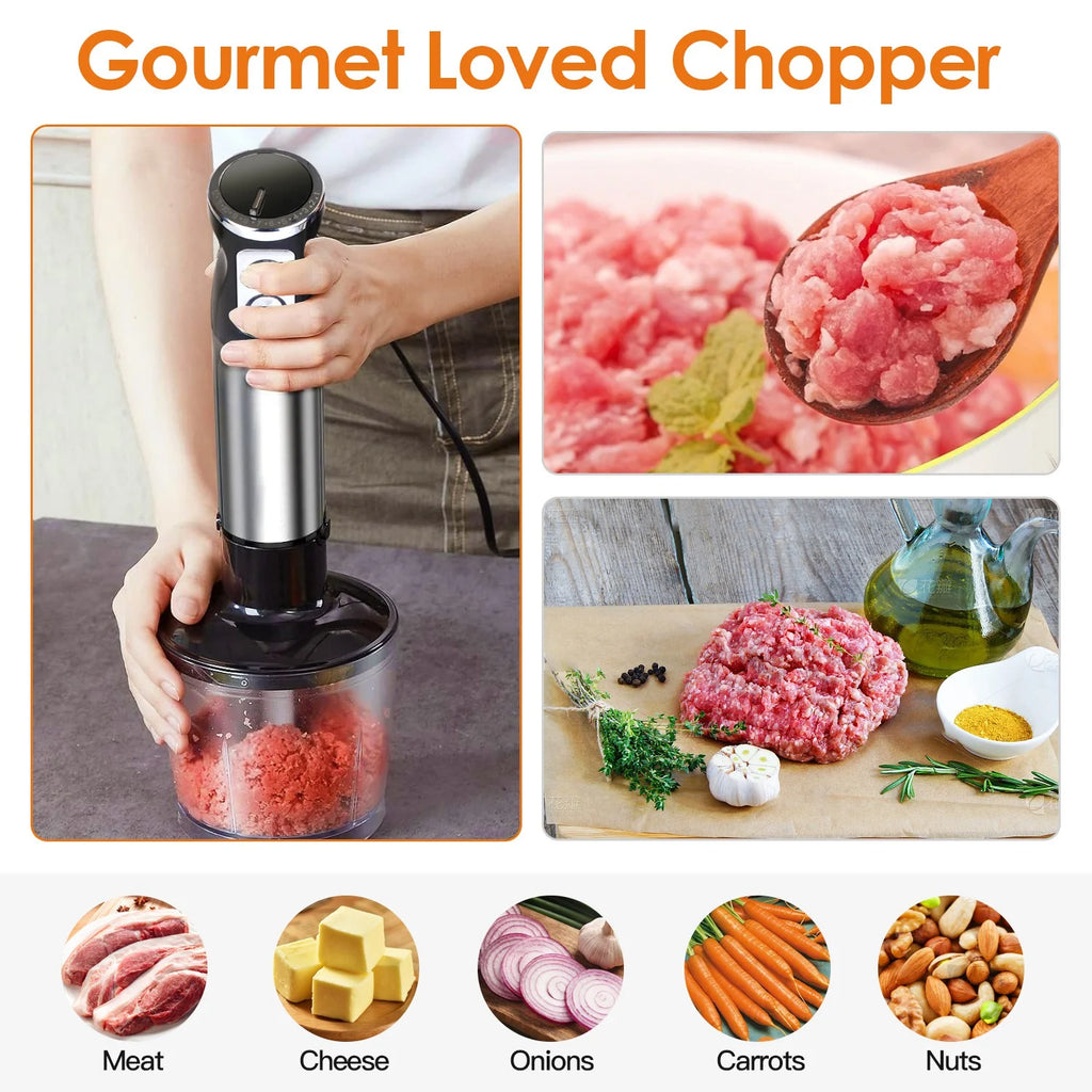 1000W 5 in 1 Stainless Steel Hand Blender with 12 Speeds K103999