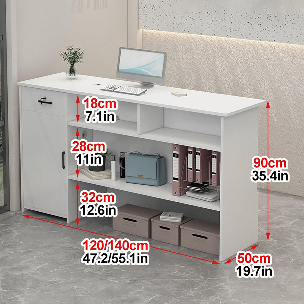 Reception Desk with Counter and Lockable Drawers Y96376