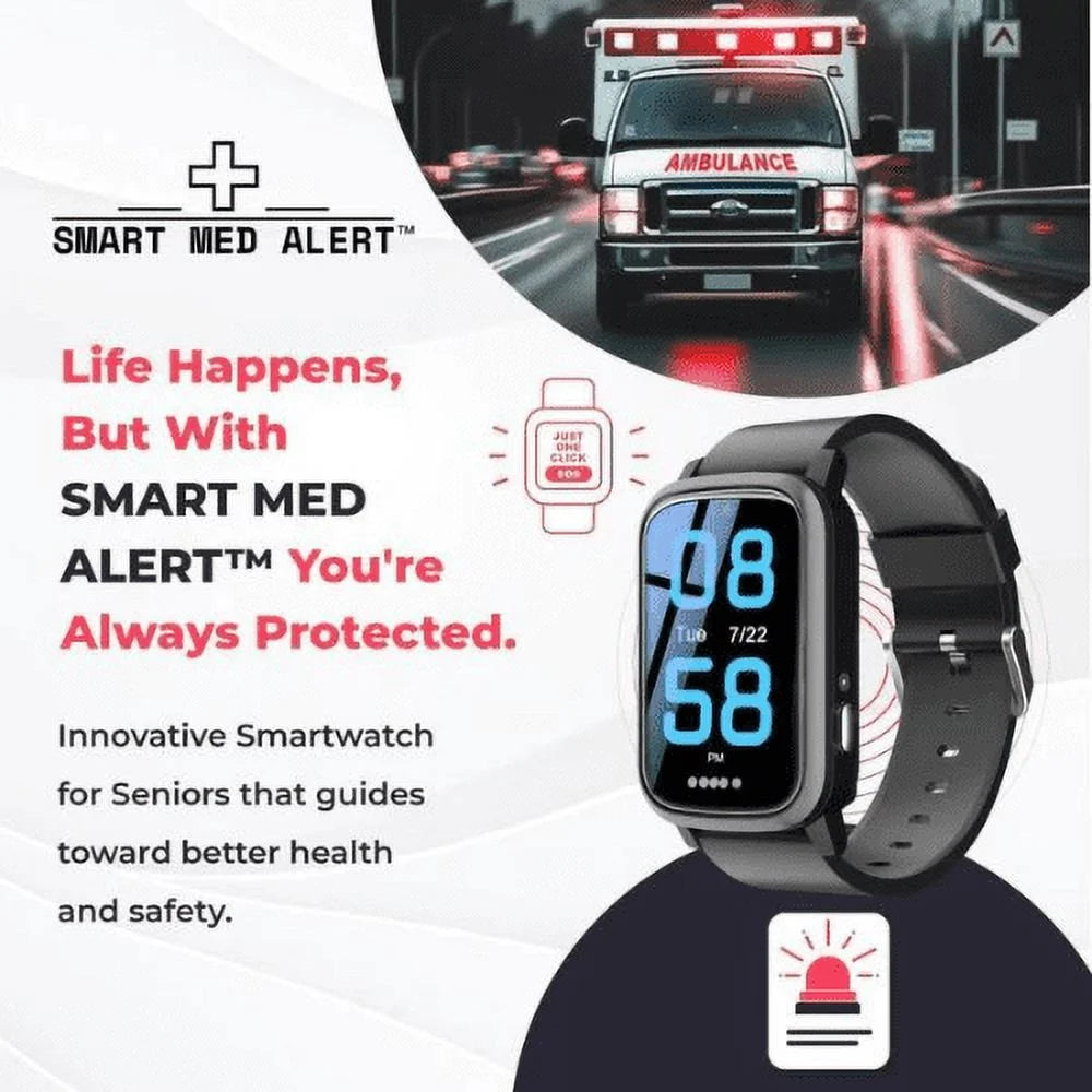 Medical Alert 4G Cellular Rectangular Smart Watch E84716