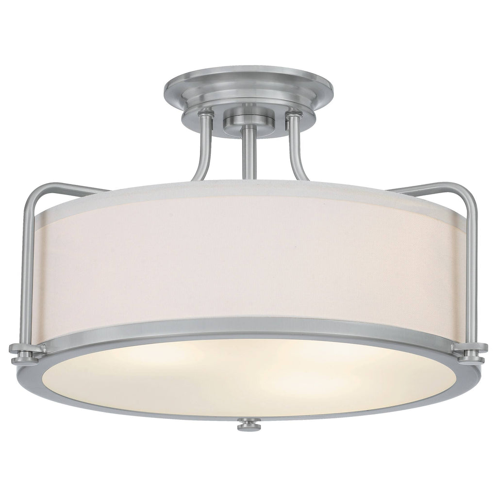 Brushed Nickel 3-Light Semi-Flush Mount E701