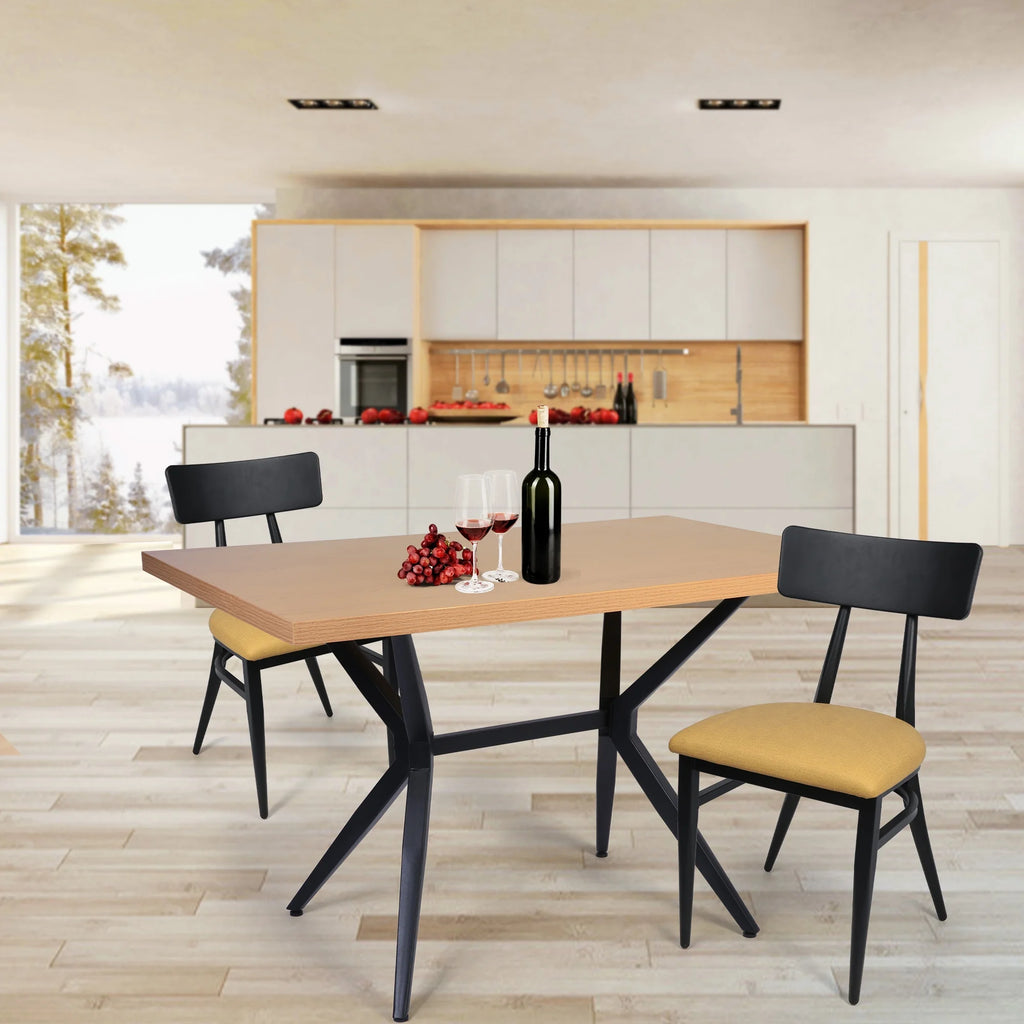 48"x30" Dining Table with Solid Metal Legs Y30289