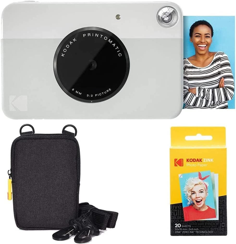 Green Instant Camera + Zink Paper (20 Sheets) + Case T950