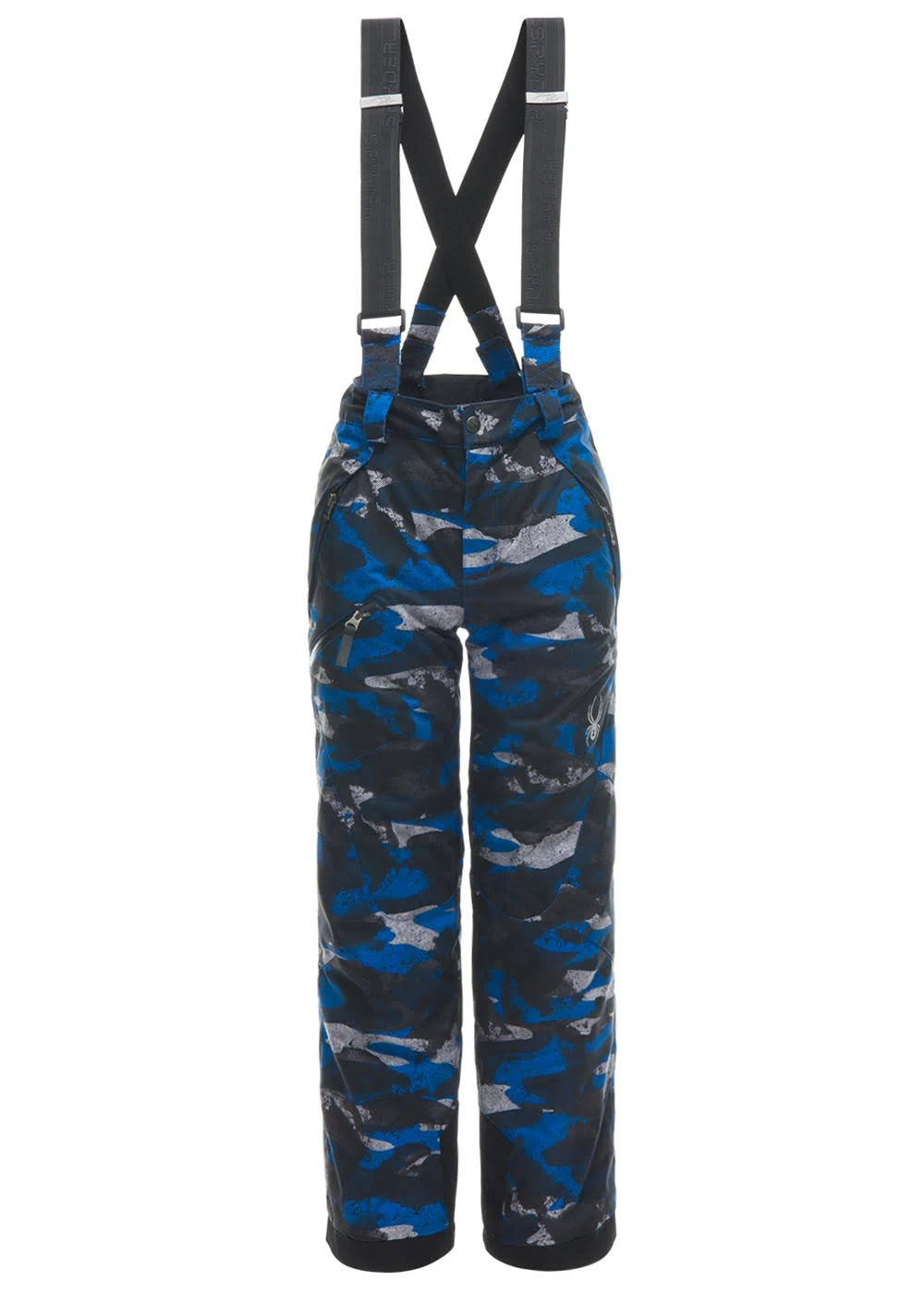 Boys Camo Distress Blue Print Black Pants U81057