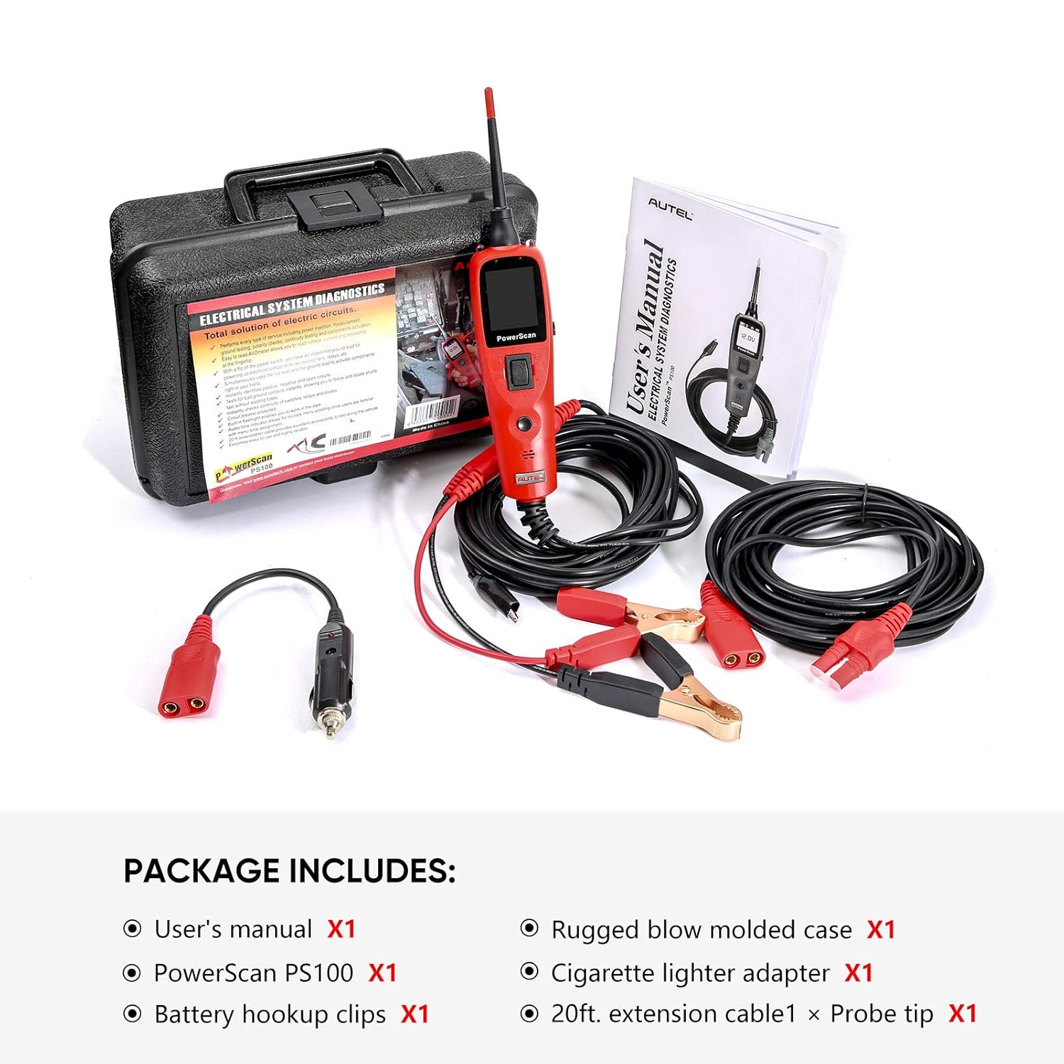 Red Automotive Circuit Tester Digital Voltmeter S976