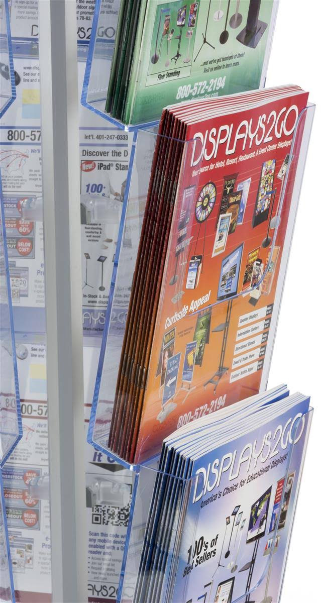 Spinning Magazine Stand with 20 Pockets Y73277