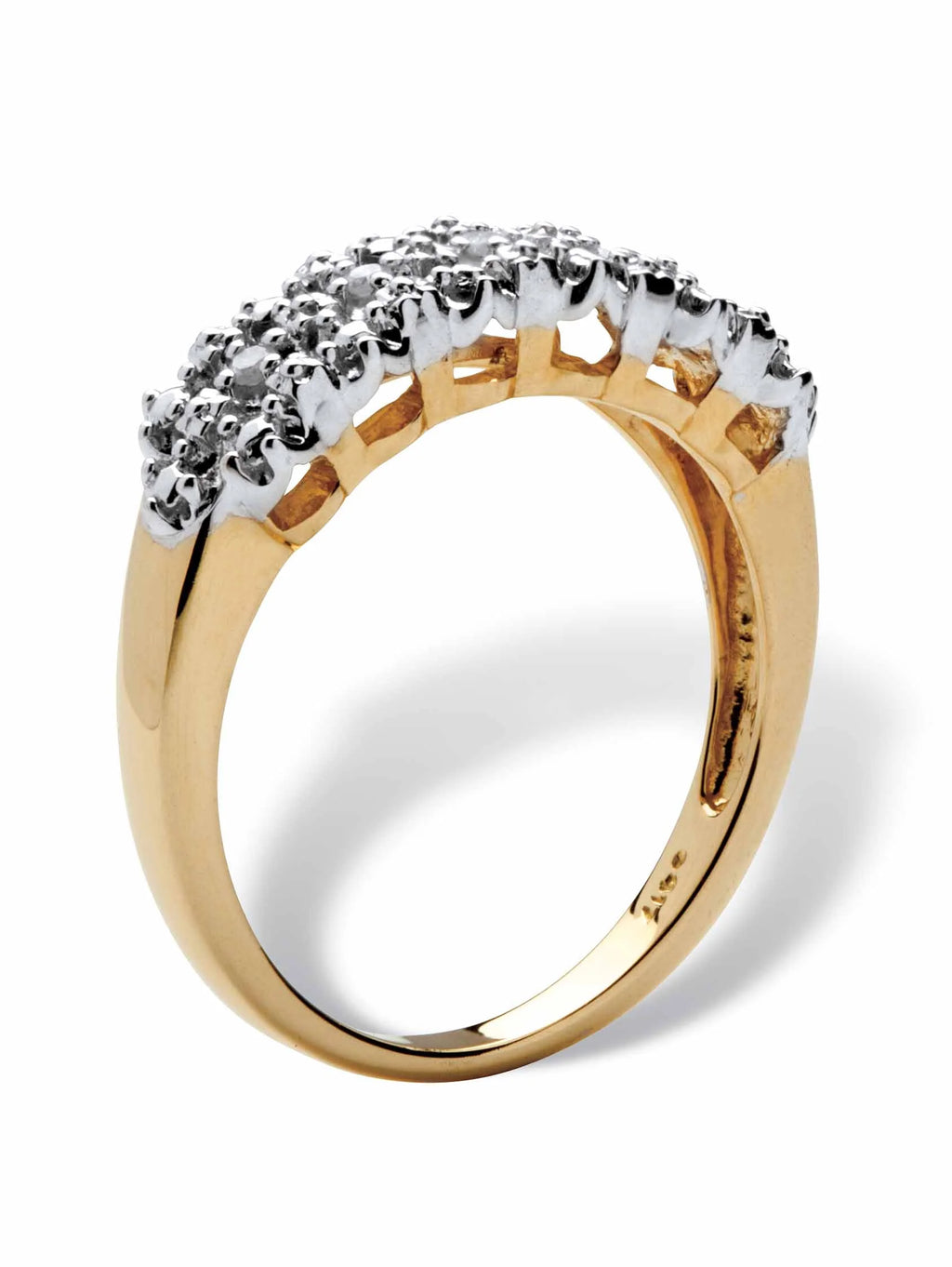 10k Yellow Gold Diamond Accent Cluster Ring B83582