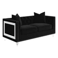 Black Velvet Tufted Arm Loveseat X263867