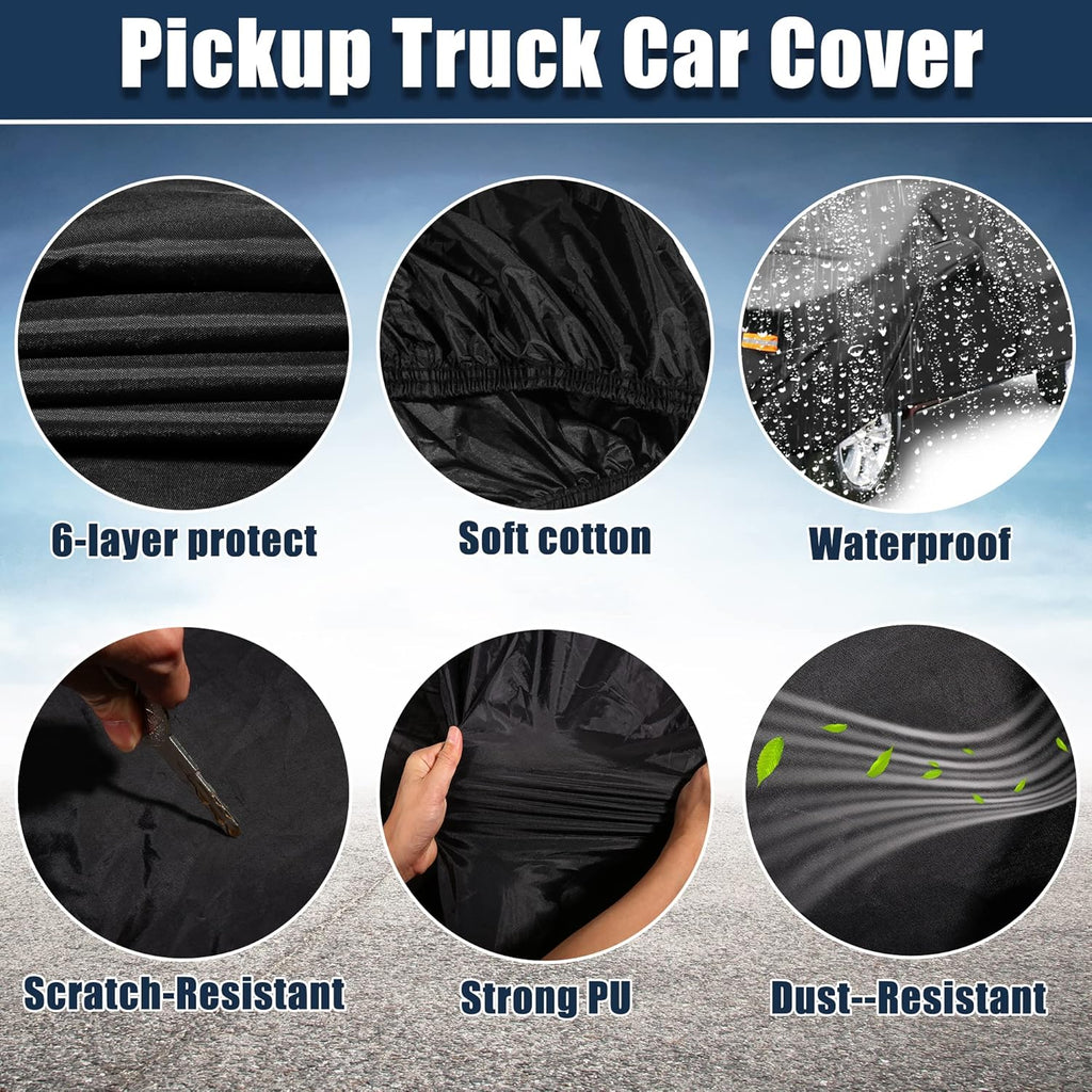 Black 190T PU Waterproof SUV Car Cover Pack of 2 A683962