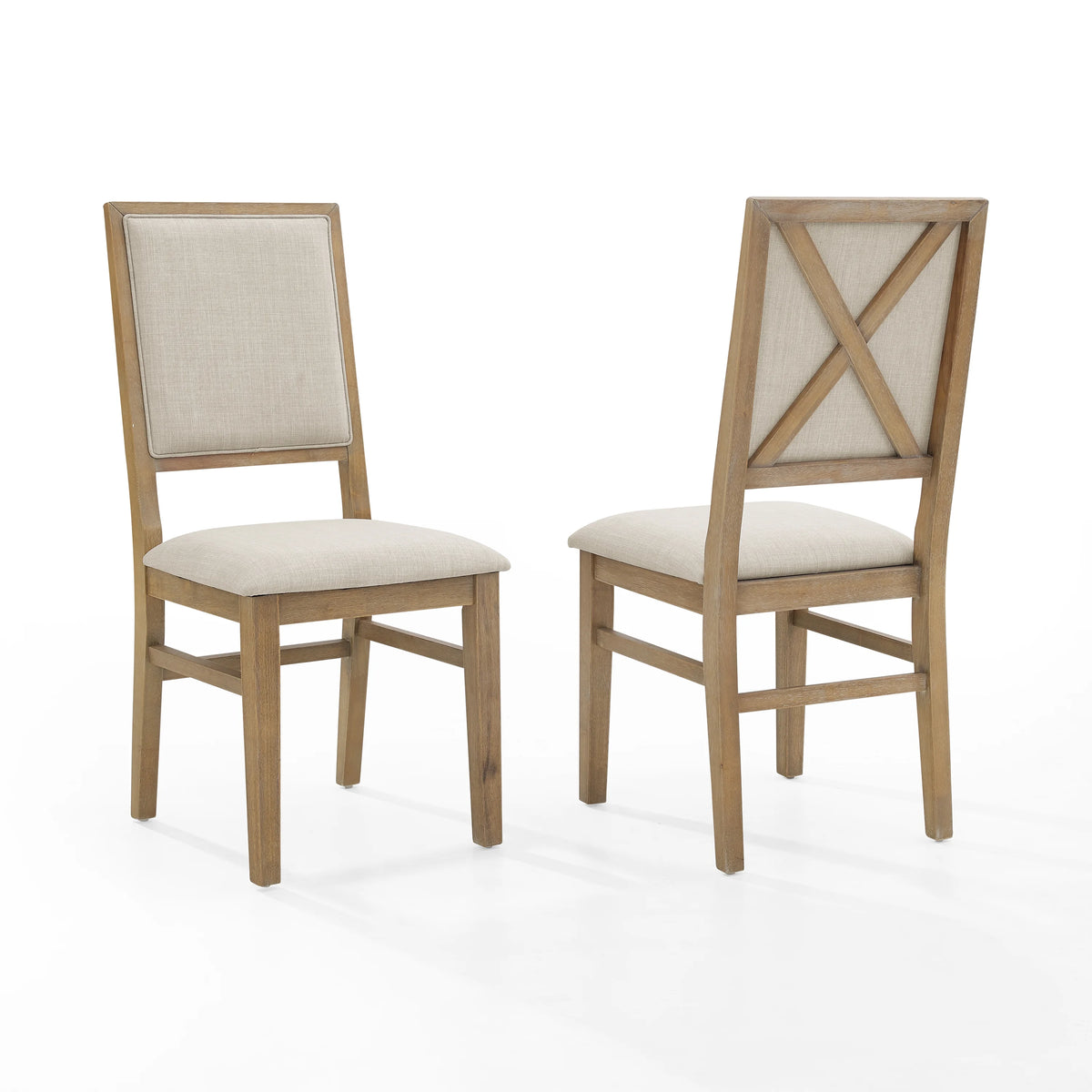 Brown Wood Upholstered Back Chair Set of 2 Z66954