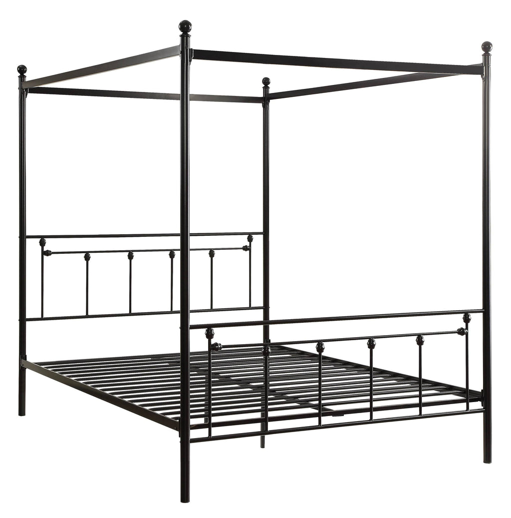 Black Metal Canopy Queen Bed T2646