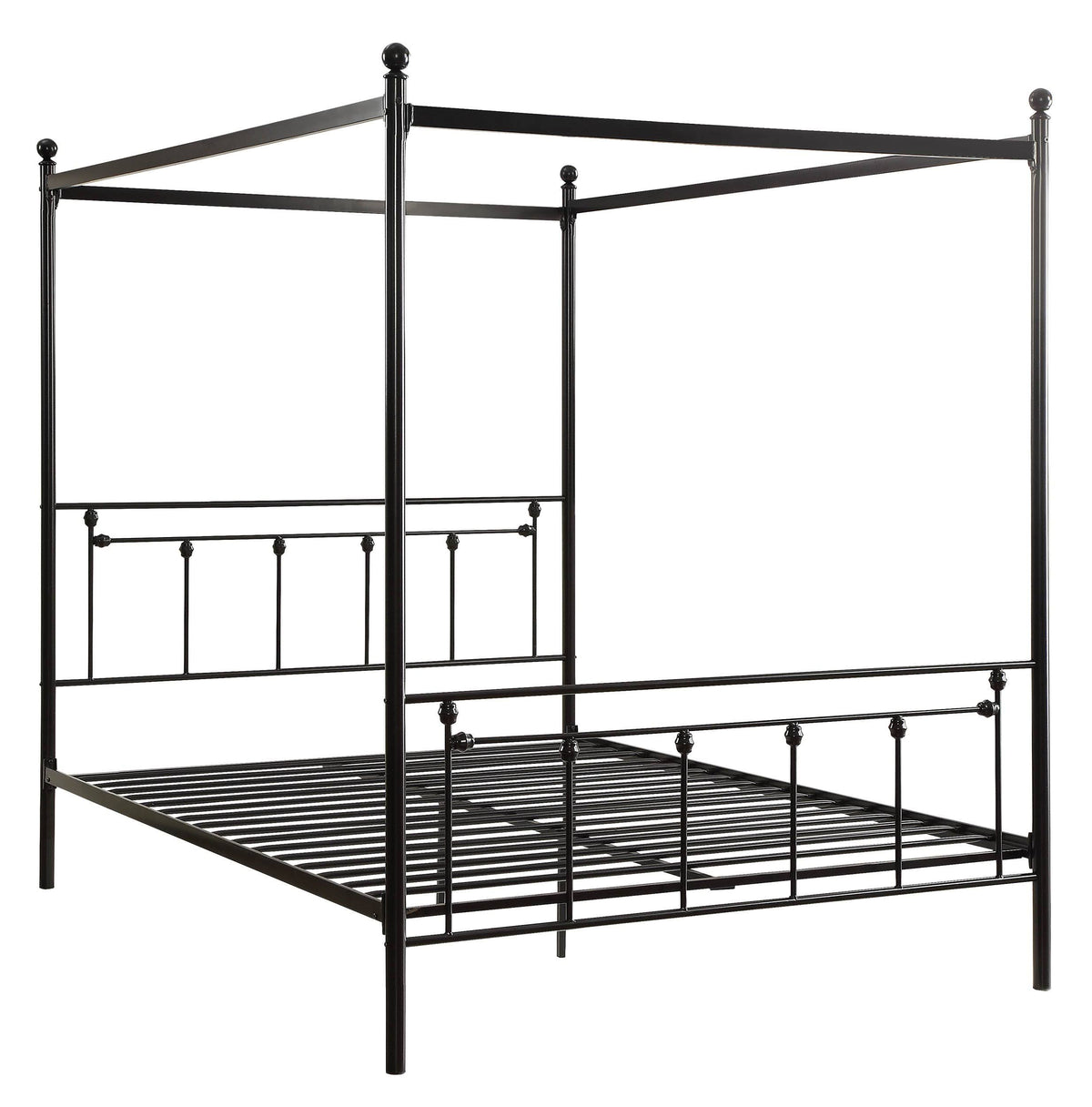 Black Metal Canopy Queen Bed T2646
