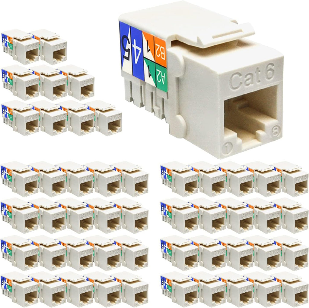 Cat.5E RJ45 Keystone Jacks, 50-Pack, Orange U5174