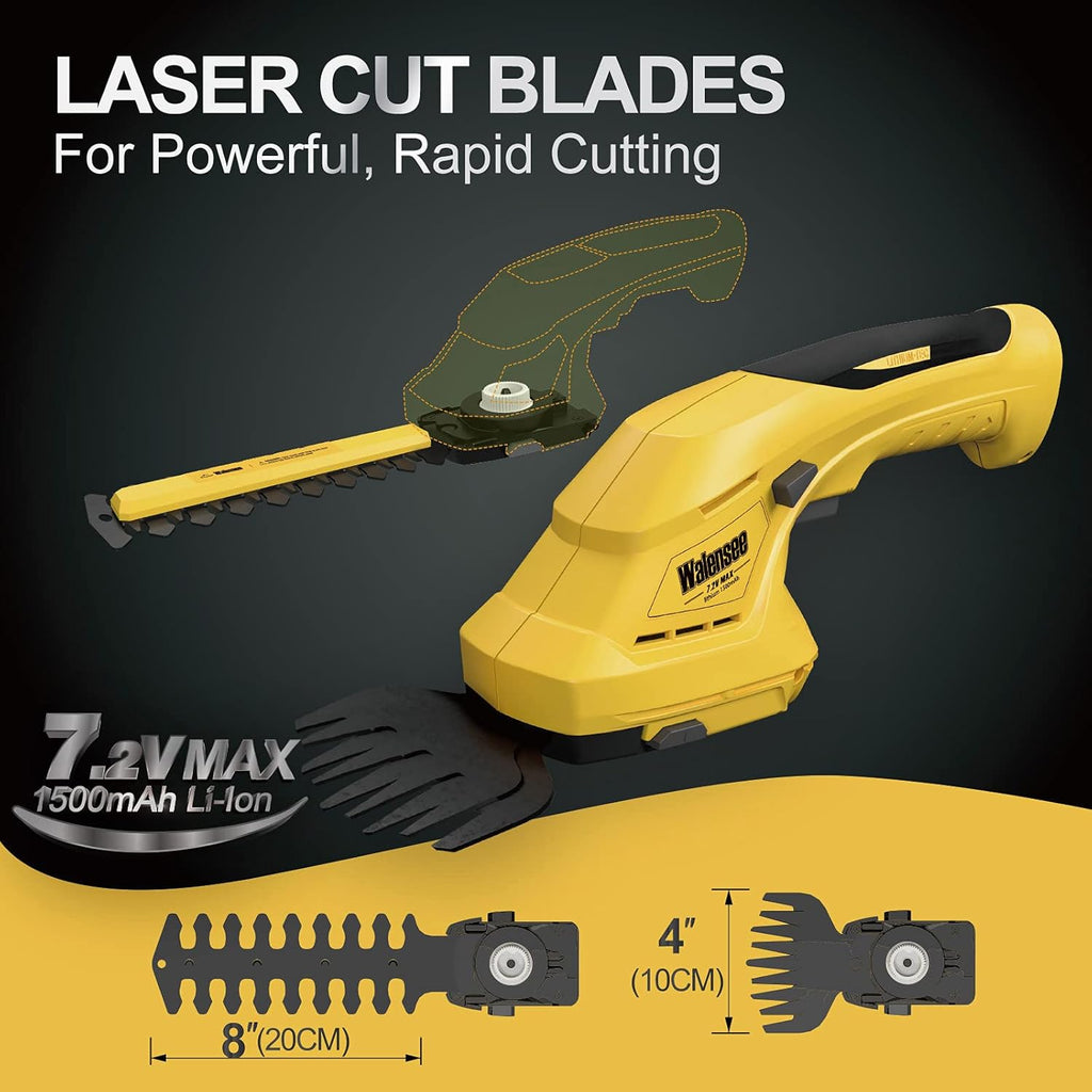 Cordless Grass Shear & Hedge Trimmer 2 in 1 Handheld Rechargeable Battery Included Pack of 2 G988