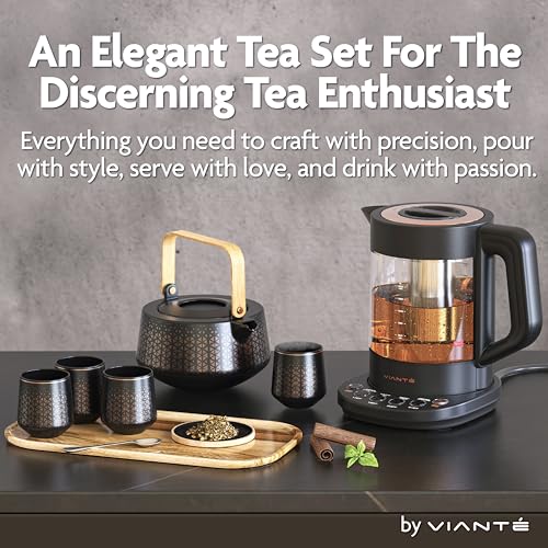 Electric Kettle with Tea Infuser, Temperature Control, 1.5 Liters, Midnight Blue J2841