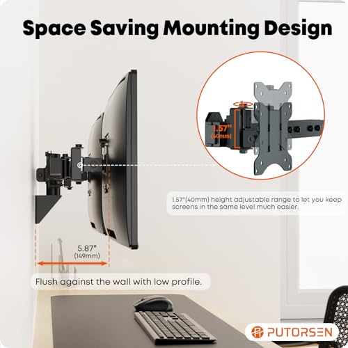Black Dual Monitor Wall Mount, VESA 75x75/100x100mm R860