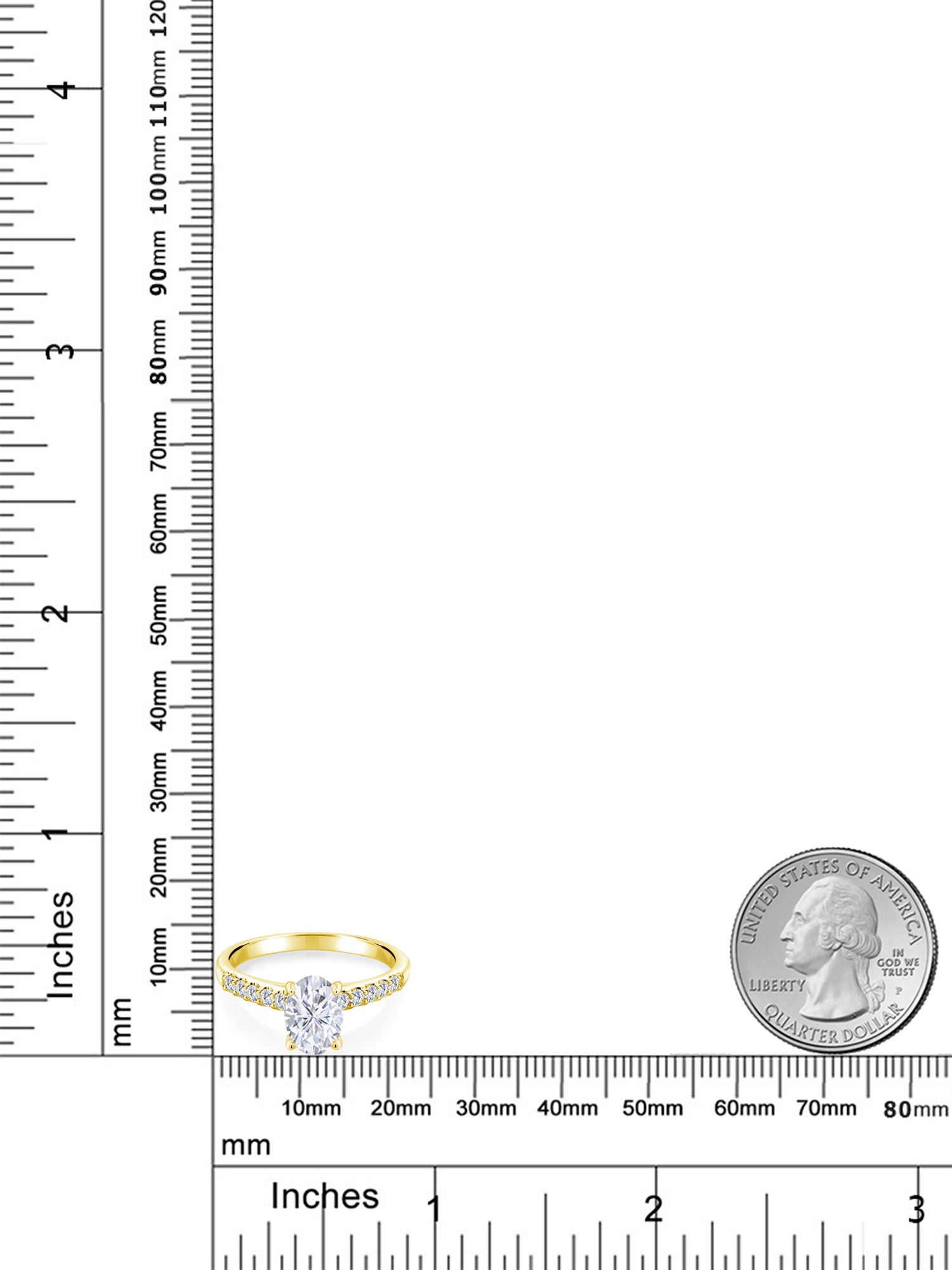 10K Yellow Gold Lab Grown Diamond Ring Set with Oval Moissanite (2.30 Cttw) H20430