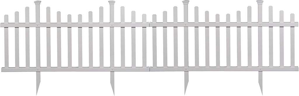 42" H x 92" W Lightweight Portable Vinyl Picket Fence Kit, 2 Panels R7030