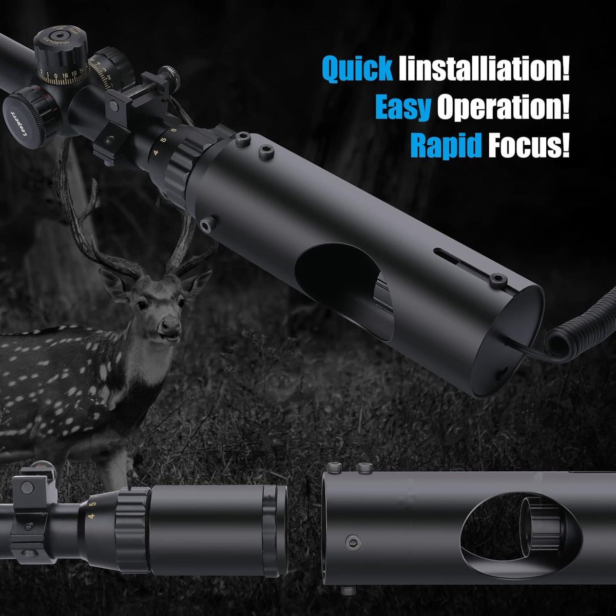 Digital Night Vision Scope with IR Flashlight and 5'' Screen P240