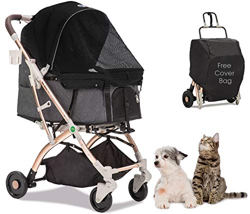 Taupe Light-Weight Pet Stroller with Aluminum Frame R56478