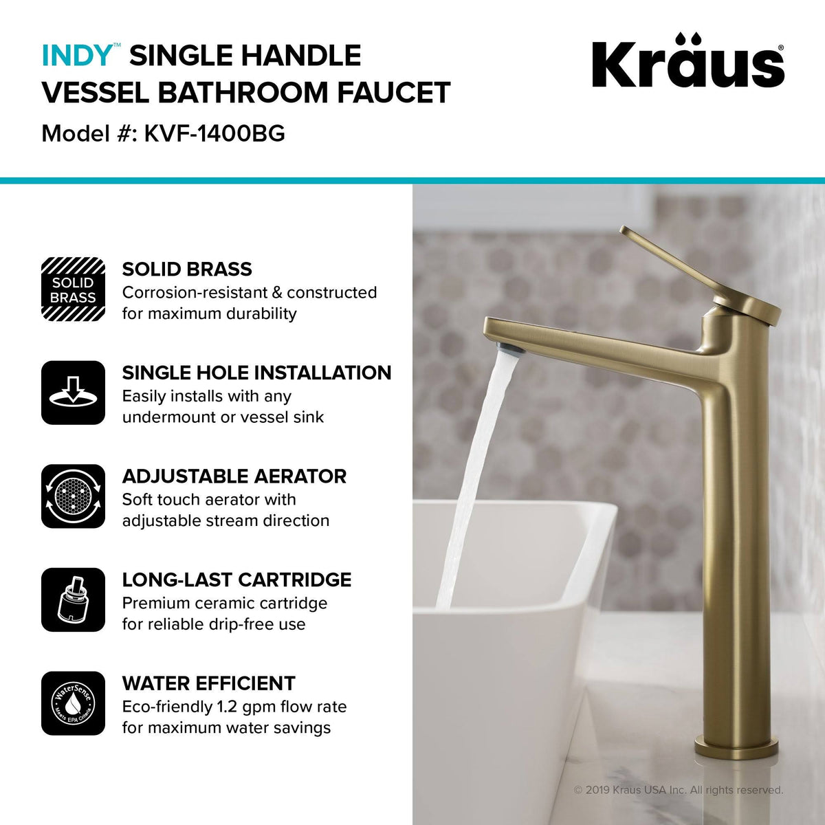 Matte Black Vessel Bathroom Faucet with Towel Bar, Paper Holder, Towel Ring and Robe Hook U346