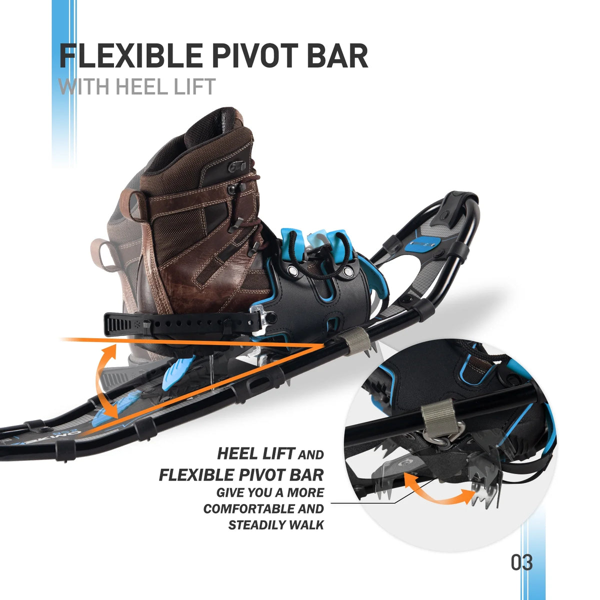 25 Inches Light Weight Snowshoes with Trekking Poles H668