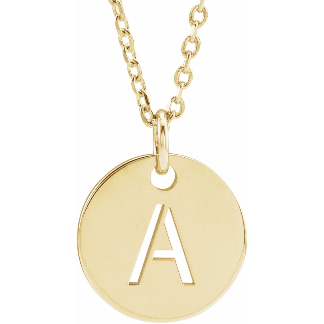 14k Yellow Gold Polished Initial Dangle Necklace W312