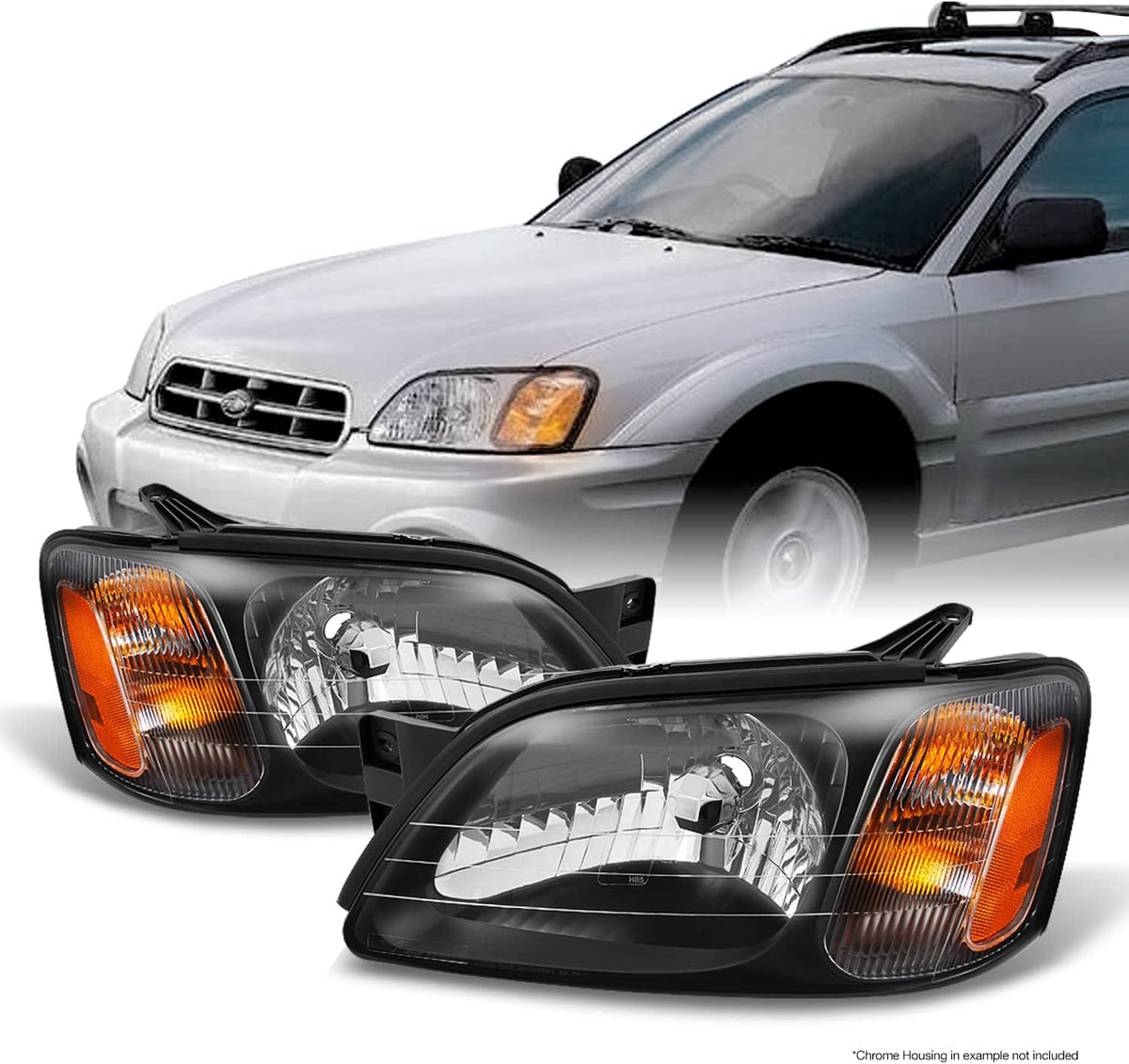Black Driver Left + Passenger Right Side Headlights Replacement M765