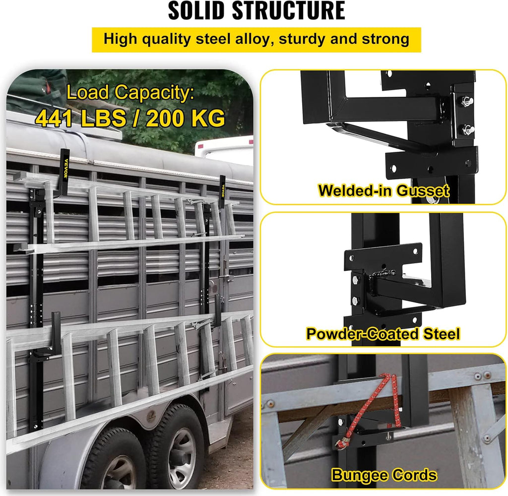 Black Steel Trailer Ladder Rack Z50764