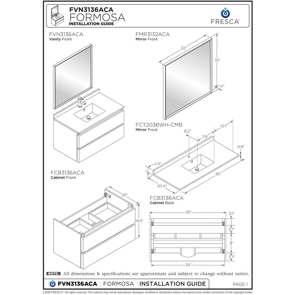 Wall Hung Bathroom Cabinet N7038
