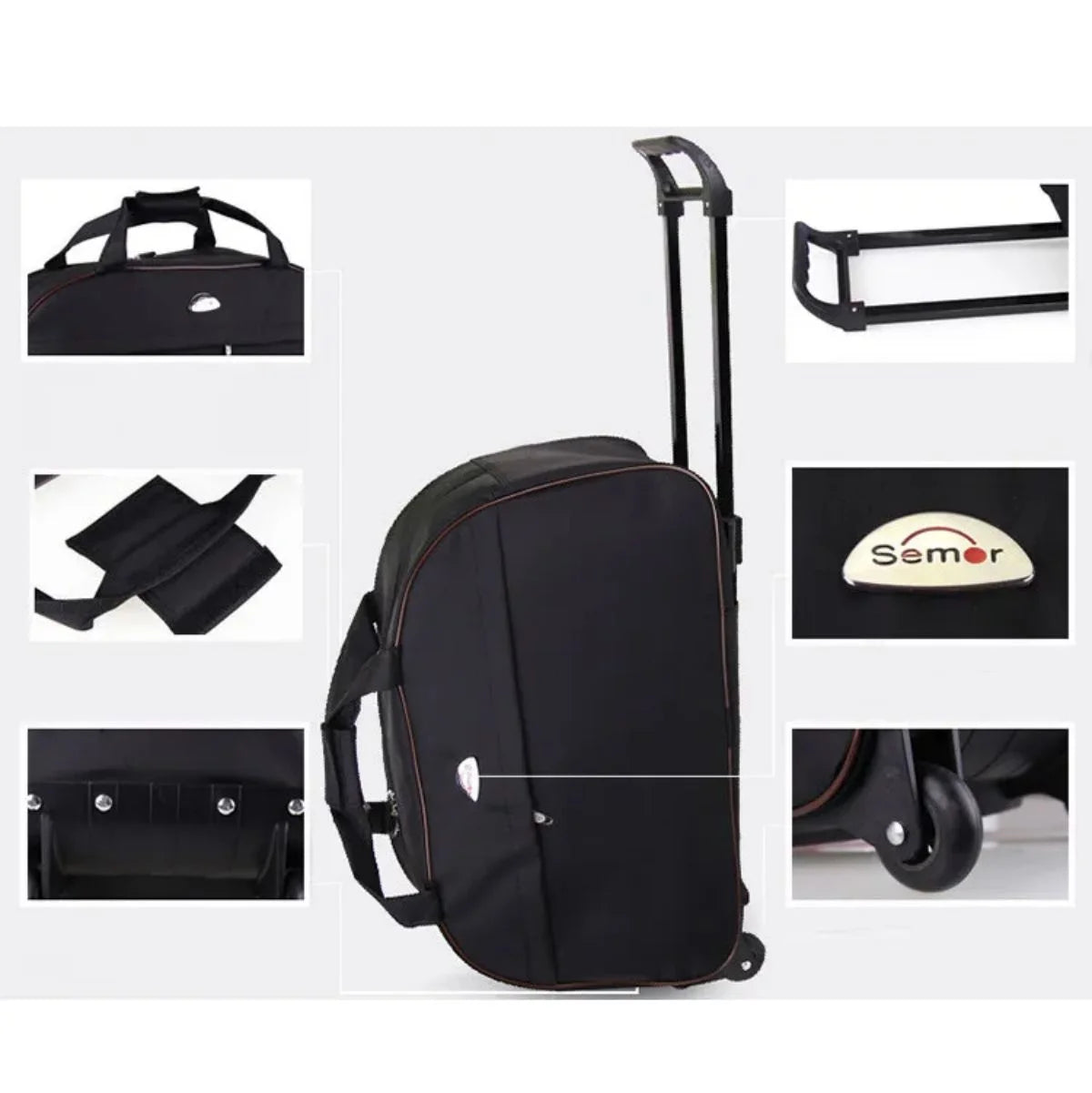 Rolling Duffle Bag with Wheels, 24" Carry On Luggage H71182