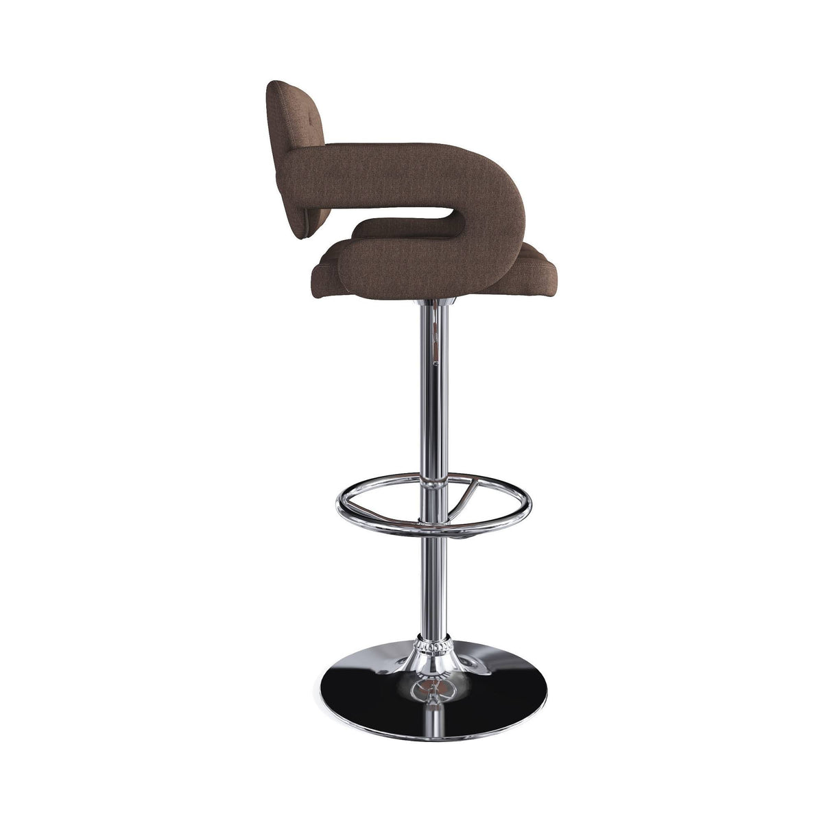 Dark Brown Fabric Barstool (Set of 2) A573