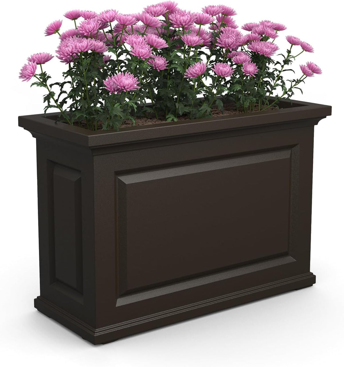 Black 36in L x 16in W x 24in H Planter with Built-in Water Reservoir P124