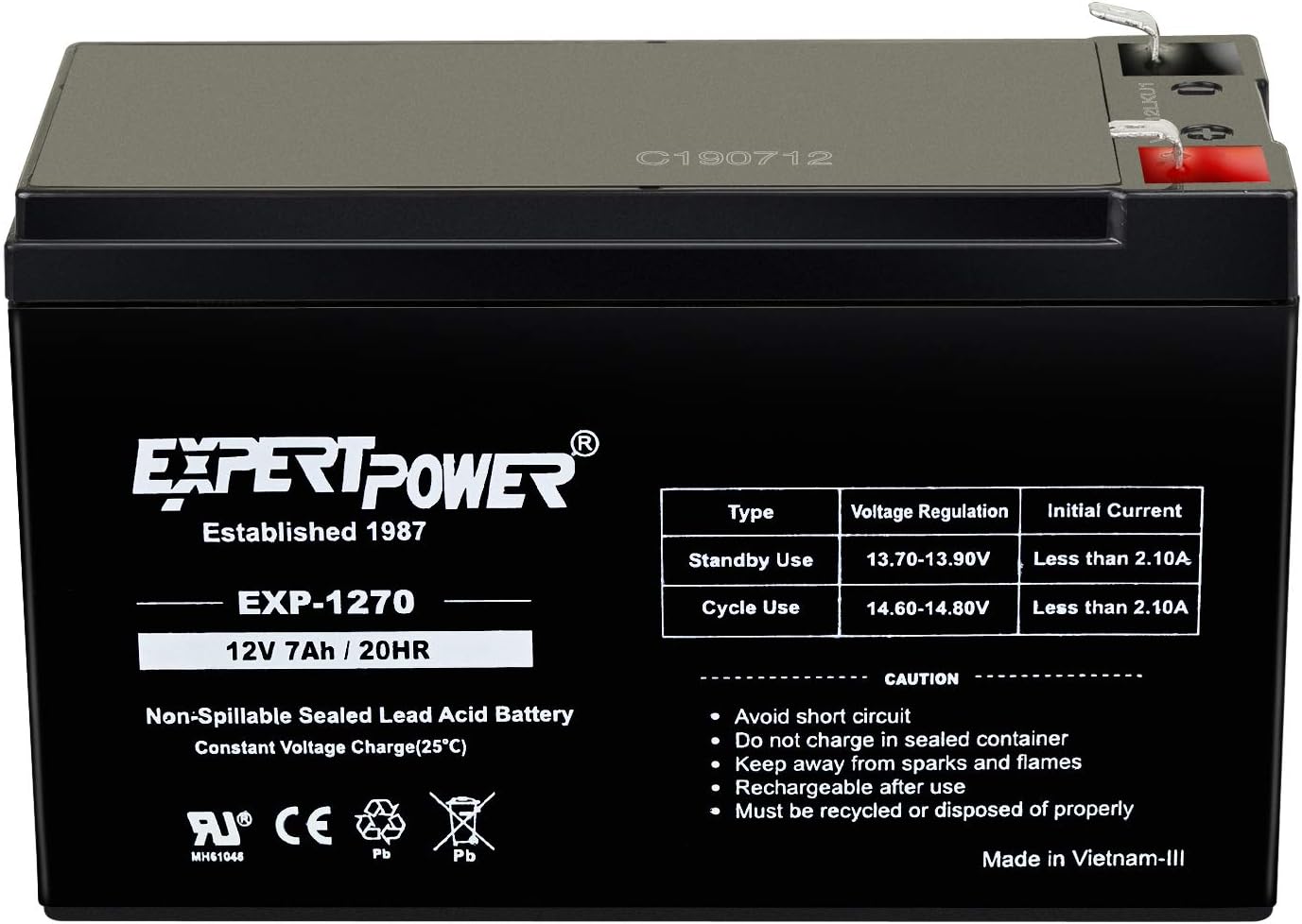 12V 7AH Rechargeable SLA Battery, 2 Pack K472