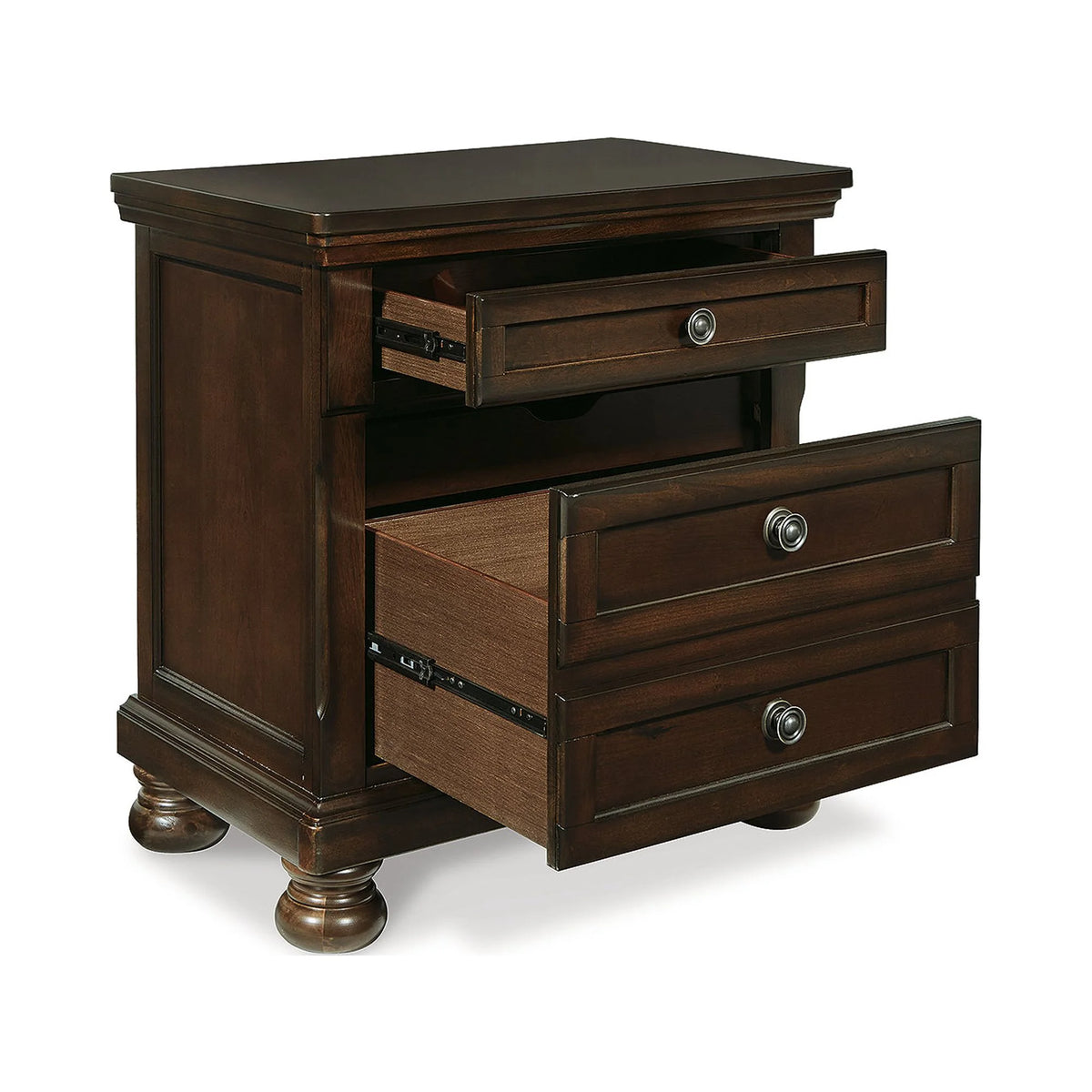 2 Drawer Nightstand, Dark Brown Y60740