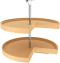 28x22 Banded Wood Pie-Cut Lazy Susan 2-Shelf Q2677