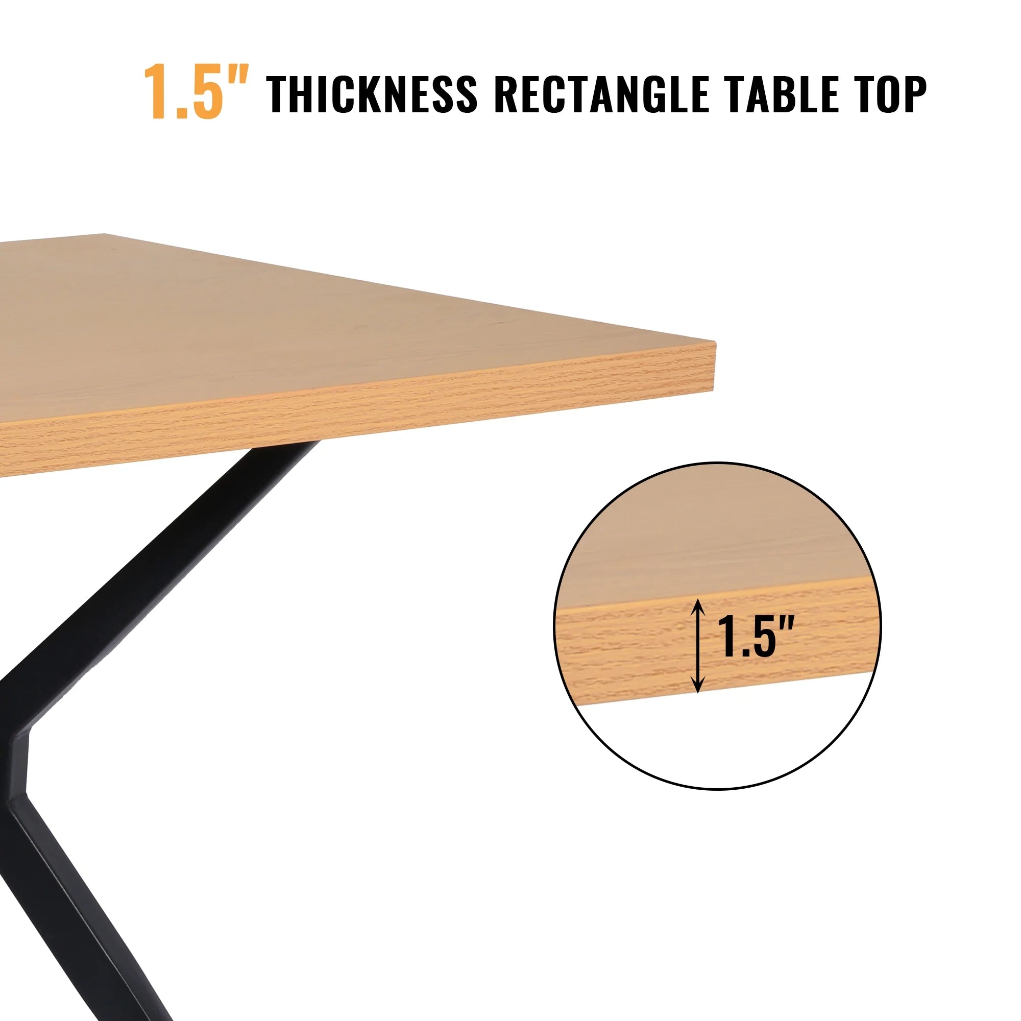 48"x30" Dining Table with Solid Metal Legs Y30289