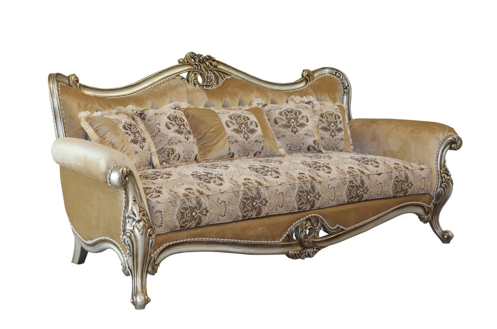 Antique Silver Wood Trim Sofa G51276