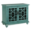 Antique Teal Green Wood TV Stand C2514