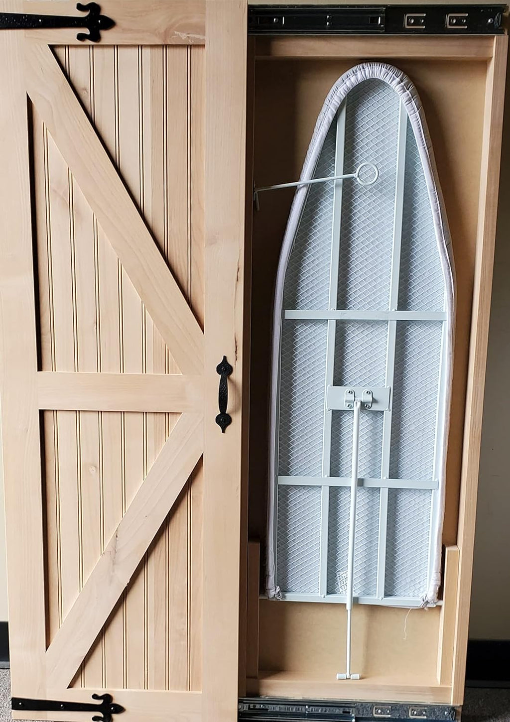 Knotty Alder Wall Mount Ironing Board B7032