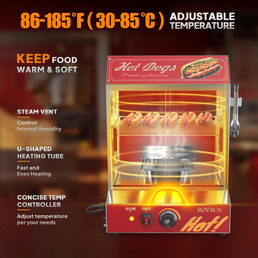 31.7QT 30L 2-Tier Hot Dog Steamer with Removable Shelves I270996