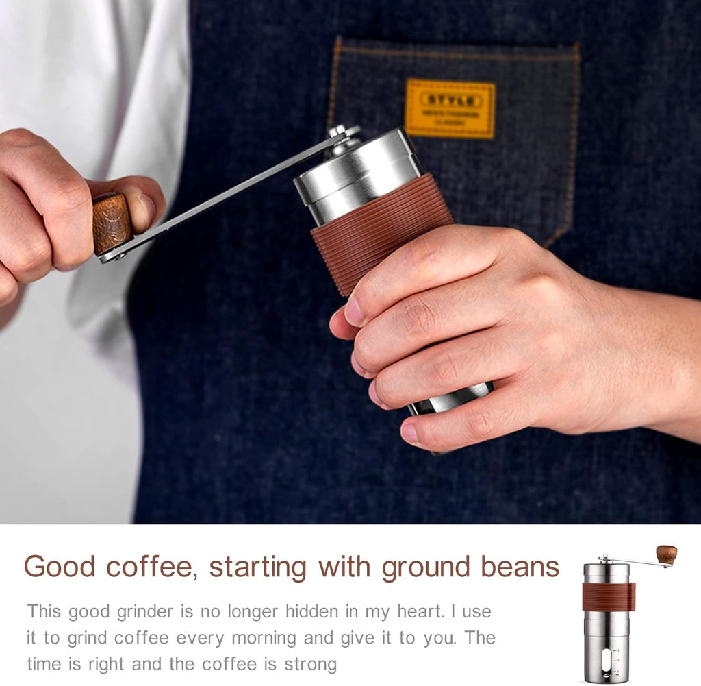 Portable Mini Stainless Steel Manual Coffee Grinder with Adjustable Settings P28282