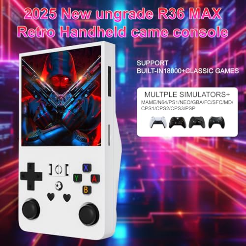 Retro Handheld Game Console, 4-inch IPS Screen, 64GB TF Card, Black T735