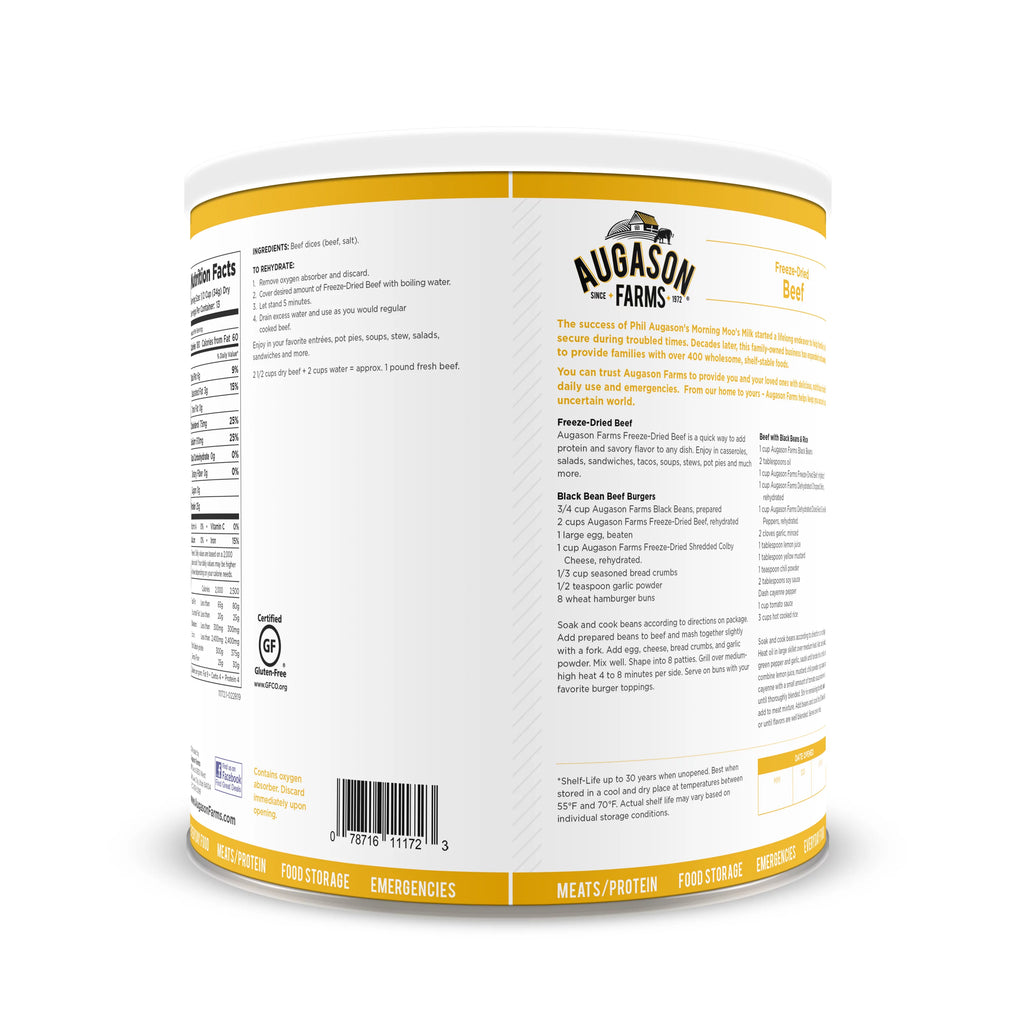 Freeze-Dried Beef Chunks No. 10 Can, 16 oz D878224