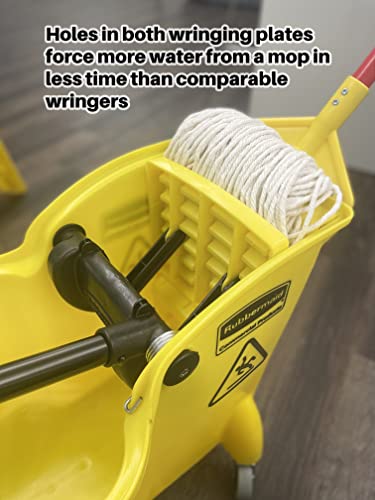 31 QT Yellow Mop Bucket and Wringer Combo on Wheels Q854221