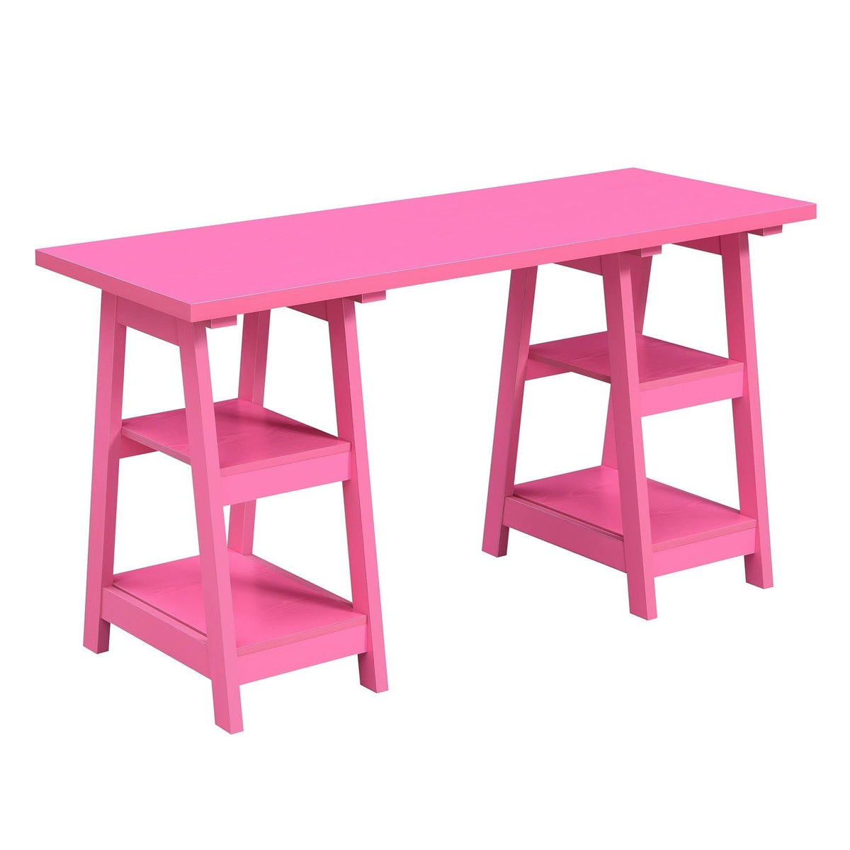 Pink Double Trestle Desk K9871