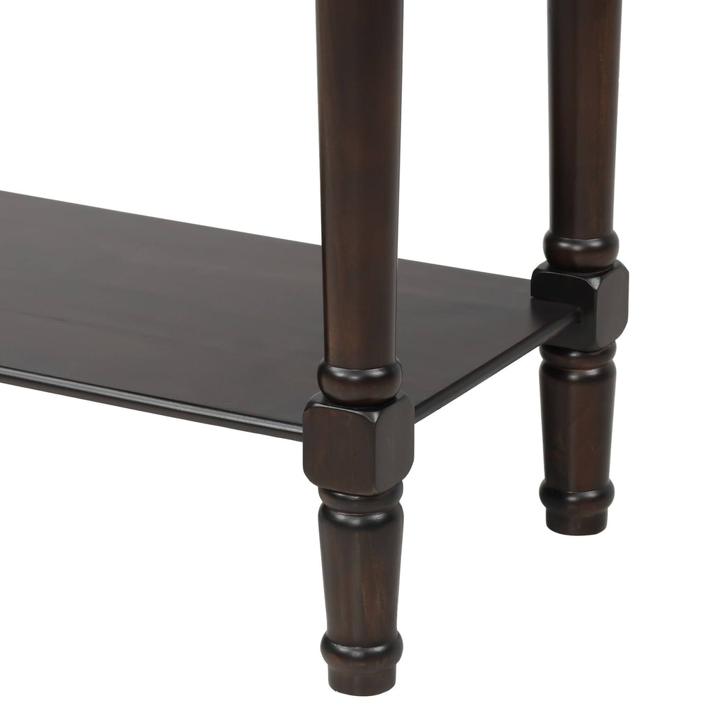 Retro Blue Narrow Console Table with 3 Drawers and Shelf L73282
